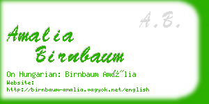 amalia birnbaum business card